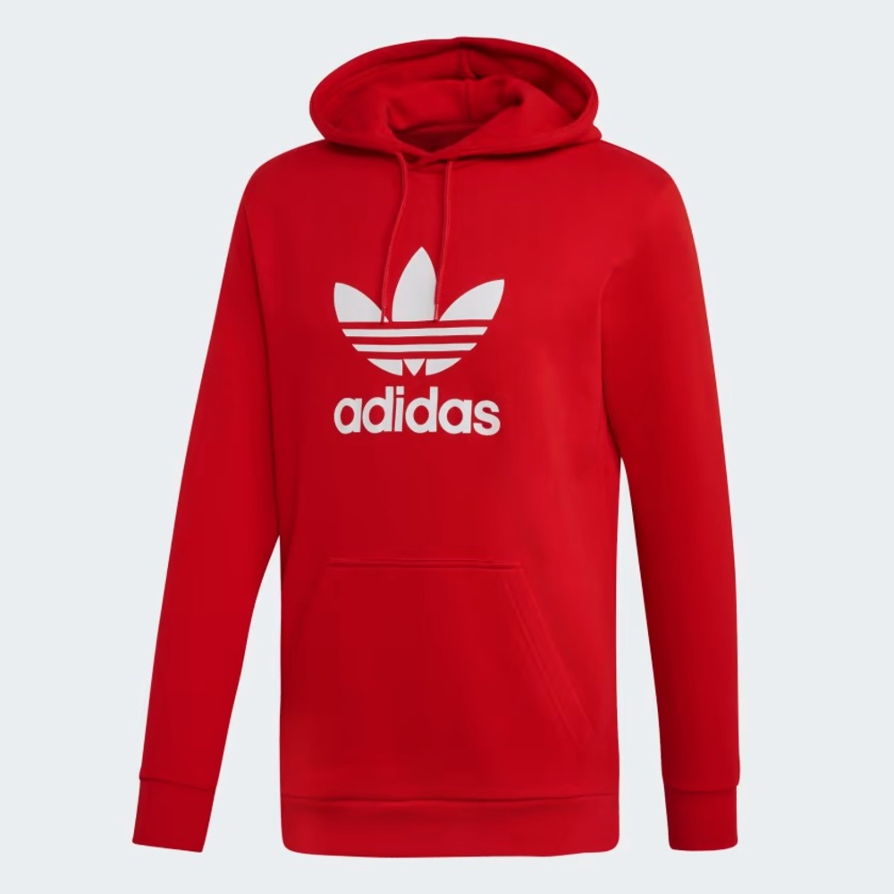 Adidas Originals Men's Red Trefoil French Terry Cotton Pullover Hoodie size XXL